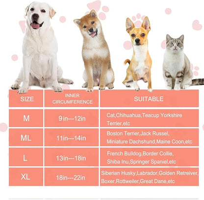 Inflatable Dog Cone Collar for Large Medium Small Dogs, Soft Dog Donut Collar Adjustable Recovery Cone for Pets After Surgery, Extra Enhanced Anti-Licking Guard Shield (Pineapple, Medium Plus)