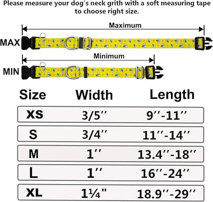 Martingale Collar for Dogs with Buckle No Pull Adjustable Nylon Limited Slip Training Dog Collars (Yellow Bee, Small)