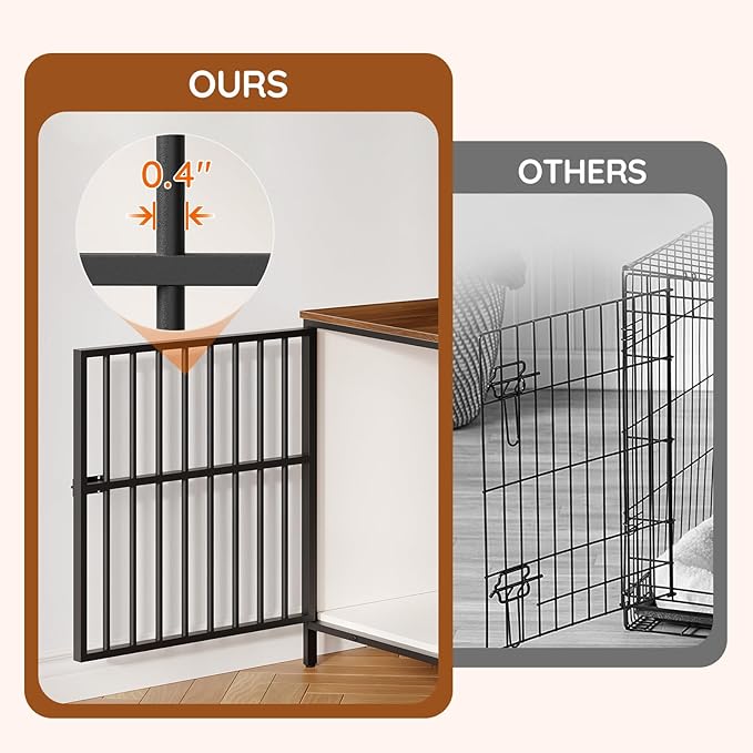HOOBRO Dog Crate Furniture with Sliding Barn Door, Dog Kennel Indoor for Small/Medium Dogs, Heavy Duty Dog Cage with 2 Doors, End Table for Living Room, Bedroom, Rustic Brown and Black BWH73GW03