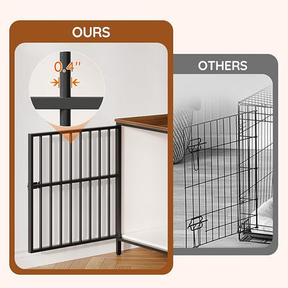 HOOBRO Dog Crate Furniture with Sliding Barn Door, Dog Kennel Indoor for Medium/Large Dogs, Heavy Duty Dog Cage with 2 Doors, End Table for Living Room, Bedroom, Rustic Brown and Black BWH163GW03