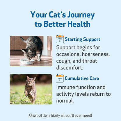 Pet Wellbeing Throat Gold for Cats - Cat Respiratory Support, Occasional Cough & Hoarseness with Mullein & Slippery Elm - NASC Certified & Vet-Formulated - 4 oz Liquid Formula