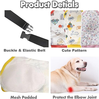 HDKUW Dog Elbow Protector for Calluses, Recovery Suit for Front Legs, Cone Collar Alternative to Stop Licking Wounds, Cover Sleeve for Small Medium Large Dogs - Grey L