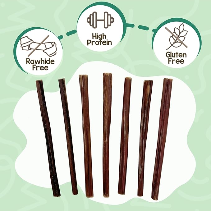 Nature Gnaws Super Skinny Bully Sticks for Small Dogs 5-6" (40 Count) - Long Lasting for Light Chewers and Puppies - Extra Thin Natural Beef Dog Chew Treats