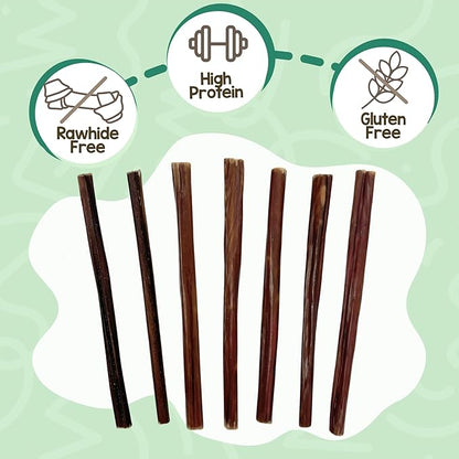 Nature Gnaws Super Skinny Bully Sticks for Small Dogs 5-6" (40 Count) - Long Lasting for Light Chewers and Puppies - Extra Thin Natural Beef Dog Chew Treats