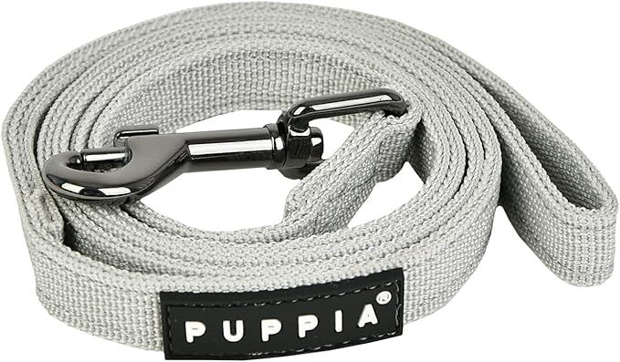 Puppia Two Tone Dog Lead Strong Durable Comfortable Grip Walking Training Leash for Small & Medium Dog, LT.Grey, Small