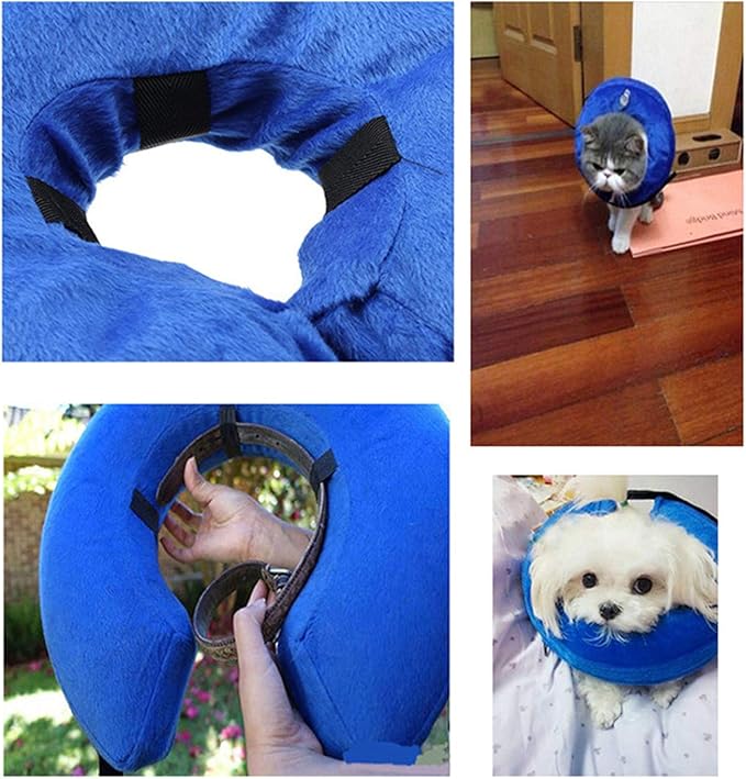 THAIN Soft Dog Recovery Protective Collar After Surgery-Cone Inflatable Collar for Dogs and Cats - Adjustable Washable Elizabethan Collar (ML)