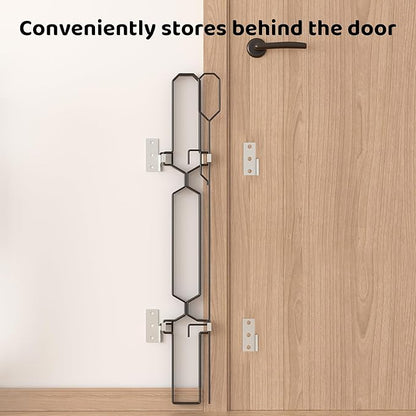 brenzo Retractable Dog Gate for Front Door, Sturdy Chew-Resistant Metal Pet Barrier with Adjustable Safety Gate for Doorways, Stairs, Hallway, Kitchen, Easy Installation, 30.7" Tall x 30.7" Wide