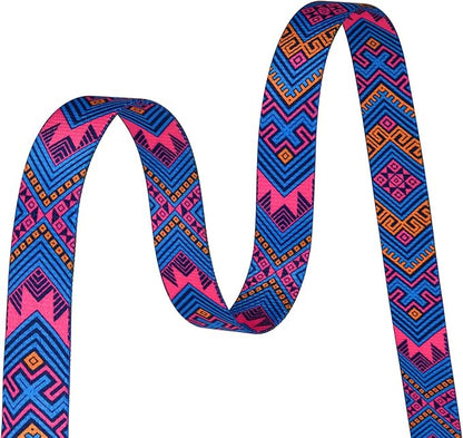Mihqy Dog Collar with Bohemia Floral Tribal Geometric Patterns - Soft Ethnic Style Collar Adjustable for Small Medium Large Dogs(Orange Ethnic Style,S)