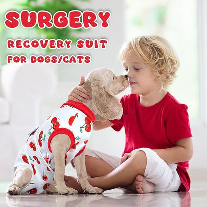 Dog Surgery Recovery Suit, Abdominal Surgical Suit for Male Female Dog Post Spay Neuter, Breathable Pet Onesie E-Collar & Cone Alternative, Surgery Shirt to Prevent Licking, Medium