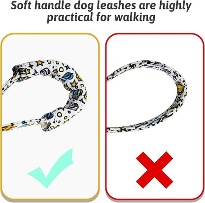 Dog Collar and Leash Set Girls Adjustable Puppy Collars with Floral Bow Tie for Small Medium Large Female Dogs, Solar System, M
