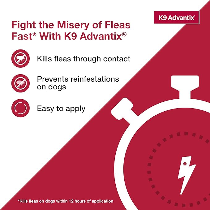 K9 Advantix Flea, Tick & Mosquito Prevention for Dogs Over 55 lbs. | Flea Drops for Extra Large Dogs | Apply Monthly | 4 Treatments (Pack of 2)