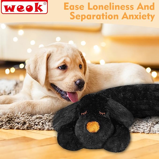 WEOK Heartbeat Puppy for Dogs-for Separation Anxiety Relief, Heartbeat Stuffed Animal Anxiety Calming Behavioral Aid Plush Toy for Dogs Cats Pets