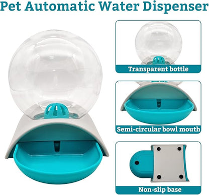 Hamiledyi Automatic Water Dispenser for Cats and Dogs - 2.8 Liter Gravity Pet Water Station, Spill-Proof Spherical Waterer for Puppies, Kittens and Rabbits