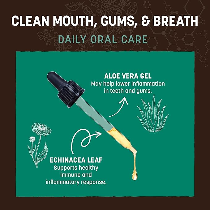 Earth Animal Apothecary Liquid Supplement - Clean Mouth, Gums & Breath Herbal Remedies for Dogs & Cats - 2 fl oz