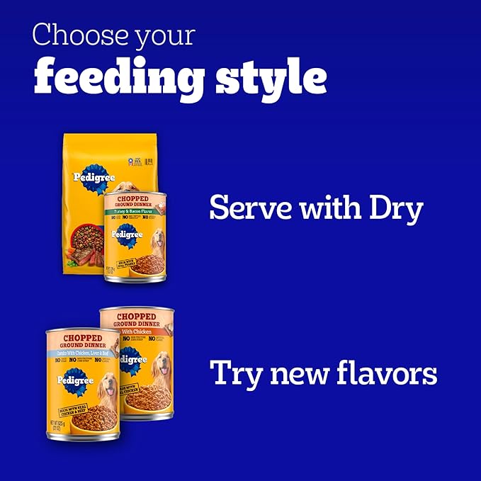 Pedigree Wet Dog Food, Choice Cuts Adult Canned Dog Food, Country Stew & Chicken and Rice Multipack, 13.2 oz. Cans, 24 Count