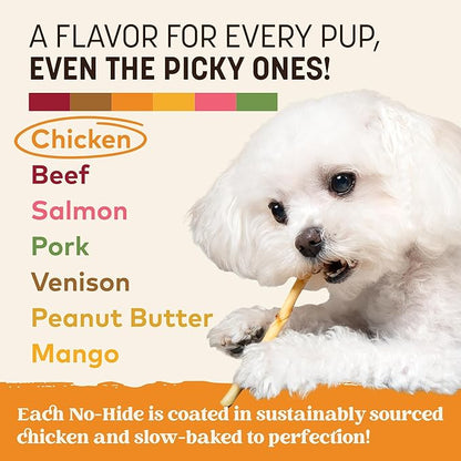 Earth Animal No Hide Stix - Long Lasting Rawhide Free Small Dog Chews Sticks, Chicken - 10 Count