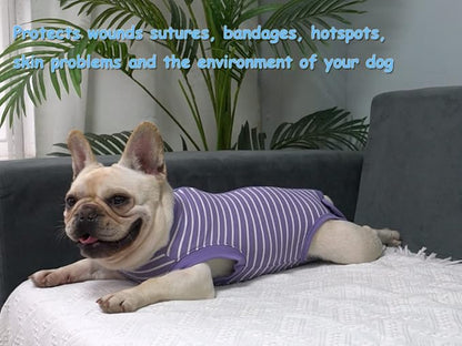 Dog Surgery Recovery Suit - After Spay, Abdominal Wounds Post Surgical Recovery, Anti Licking Breathable Dog Onesies for Small, Medium & Large Pet, Alternative Bandages Cone E-Collar