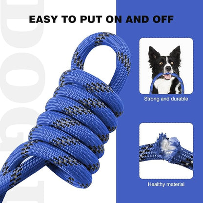 lynxking Slip Lead Dog Leash Reflective, Heavy Duty Comfortable Strong Rope for Large Medium Small Dogs No Pull Pet Training (Blue, Large 1/2in x 6ft-Slip Lead)