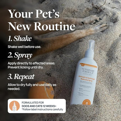 Veterinary Formula Clinical Care Antiseptic and Antifungal Spray for Dogs and Cats - Helps Alleviate Scaly, Greasy, or Red Skin and Supports Skin Prone to Odor Causing Buildup - Pack of 2, 8 oz Each