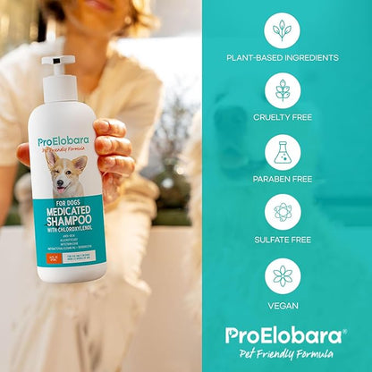 Medicated Dog Shampoo for Allergies and Itching: Antifungal Dog Shampoo, Yeast Infection and Bacterial Treatment for Dogs - Helps Hot Spots, Deodorizing and Anti Itch - Healthy Skin & Coat (Pack of 2