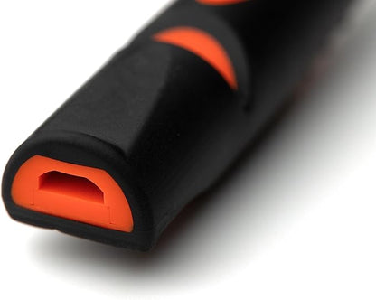 ACME Alpha 210.5 Dog Training Whistle with Enhanced Ergonomic Grip. BPA-Free Plastic. 110 dBA. Standardized Frequency for Smaller Dogs. Weatherproof. Made in The UK (Black on Day Glow Orange)