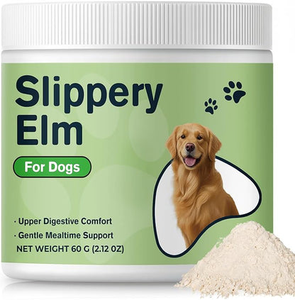 Slippery Elm Bark Powder for Dogs - Organic Herbal Digestive Support for Sensitive Stomachs, Gentle Gut & Throat Comfort, 2 fl oz
