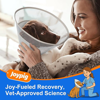 Dog Cone Collar with Soft Liner to Stop Licking, Elizabeth Recovery Collar After Surgery for Large Medium Dogs, Comfortable Pet Head Cone Alternative for Neutering Spay Injury (M)