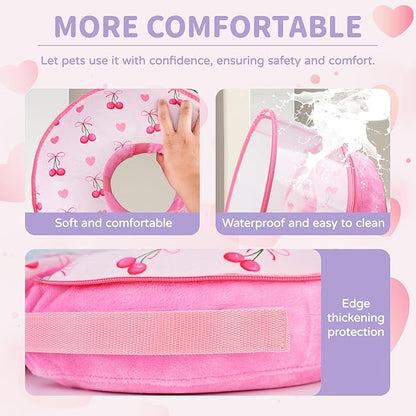 Inflatable Recovery Dog Cone Collar for Large Medium Dogs After Surgery, Soft Dog Donut Collar Adjustable Recovery Bone for Pets, Prevent from Biting & Scratching (Pink, XL)