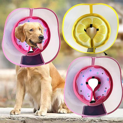 Inflatable Dog Cone Collar for Large Medium Small Dogs to Stop Licking, Soft Dog Cone Alternative Donut Collar After Surgery (Yellow, M)