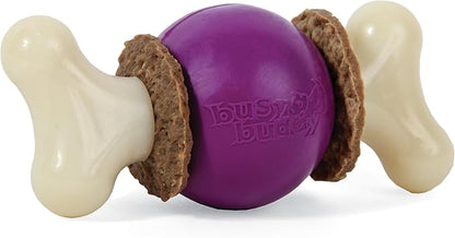 PetSafe Busy Buddy Bouncy Bone - 3-in-1 Adjustable Slow Feeder Toy with Refillable Treat Rings - Cleans Teeth & Gums, Cures Boredom & Slows Down Eating Habits - Medium - for Dogs 25-50 lb