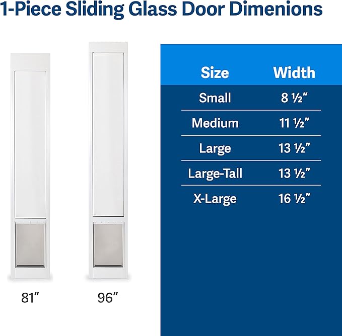 PetSafe Sliding Glass Pet Door - No-Cut DIY Install Doggy Door for Renters - Aluminum Frame - Adjustable Height 75 7/8" to 80 11/16" - Ideal for Large Dogs Up to 100 lb - Bronze