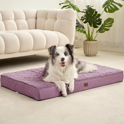 EHEYCIGA Orthopedic Medium Dog Beds for Small Dogs with Removable Washable Cover for Crate, Fog Purple, 30x20