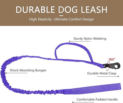 DAGANXI Tactical Dog Collar, Adjustable Military Training Nylon Dog Collar with Control Handle and Heavy Metal Buckle for Medium and Large Dogs, with Patches and Airtags Case (Purple-Set, XL)