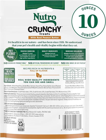 Nutro Crunchy Dog Treats with Real Peanut Butter,Training Treats for Dogs,10 oz. Bag,(Pack of 2)