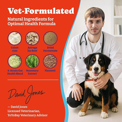 Dog Allergy Relief Chews – 180 Soft Chews, Turkey & Pumpkin Flavor - Immune Support & Itch Relief with Colostrum, Astragalus Root, 6-Strain Gut Health Blend