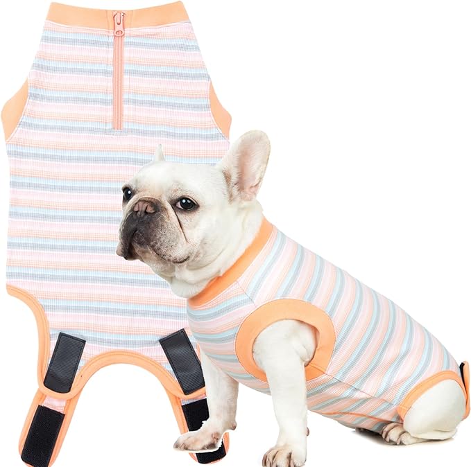 Recovery Suit for Dogs,Dog Cone Alternative Zipper Surgery Suit Female Spay,Soft Dog Surgery Suit for Anti Licking,Breathable Surgical Suit for Dogs Female Spay