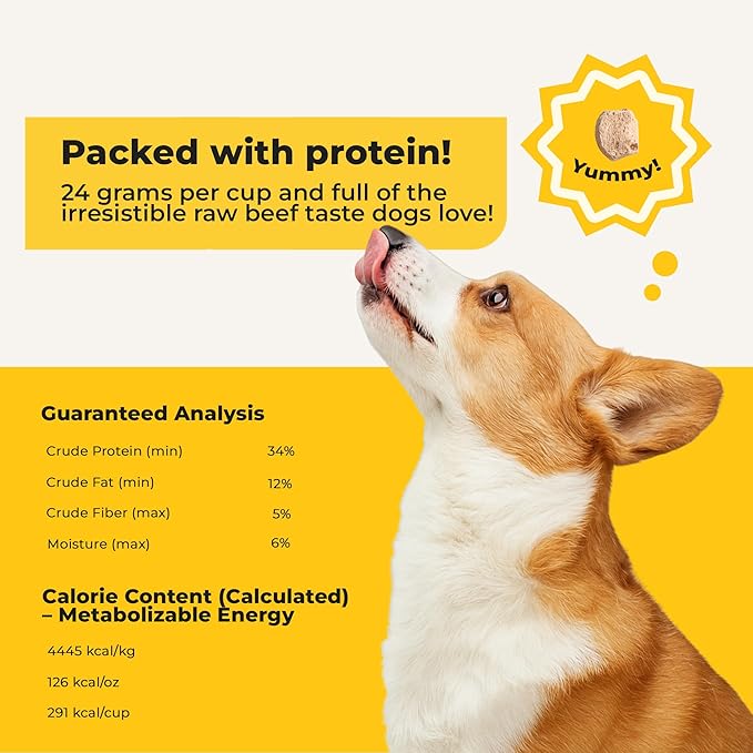 Barkin’ Good Beef - Freeze Dried Raw Dog Treats, Human Grade Beef Heart and Liver for Training, Meal Topper - High Protein (24g Per Cup) - Training Treats for Dogs, Made in The USA, 4oz Bag