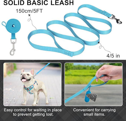 BEAUTYZOO Step in Dog Harness Collar and Leash Set for Small Medium Large Dogs, No Pull No Choke Puppy Harness, Soft Mesh Reflective Pet Padded Vest Adjustable for Doggie Girl or Boy,French Bulldog