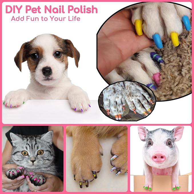 OLINGYOU Dog Nail Polish， Dog Nail Polish Pens Quick Dry-20 Colors, Pet Nail Polish Set for Dogs， DIY Dogs Puppy Nails, Dog Safe Nail Polish Non Toxic, Odorless, Easy to Apply