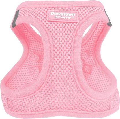 Downtown Pet Supply Step in Dog Harness for Large Dogs - Adjustable, Escape Proof Dog Harness with Reflective Trim - All-Weather, Fast-Drying Padded Mesh Fabric - Baby Pink, XL