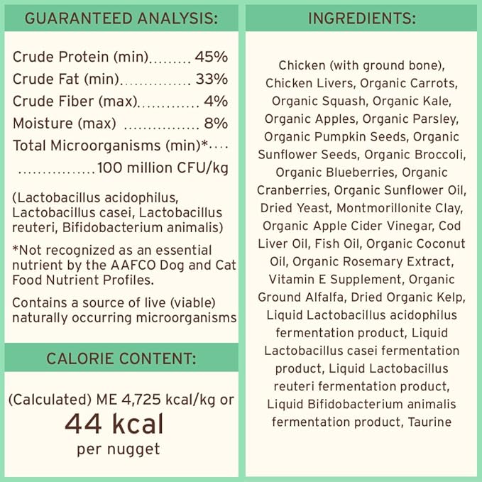 Primal Freeze Dried Dog Food Nuggets, Chicken; Complete Balanced Meal, Topper or Treat; Premium, Healthy, Grain Free, High Protein Raw Dog Food, 30 oz