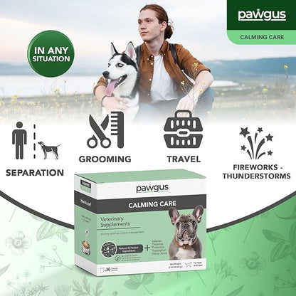Calming Care Supplement for Dogs Canine 30 Sachets - Anxiety Relief and Stress Management, Relaxation Support, Emotional Stability, Sleep Quality Support, Long-Lasting Freshness