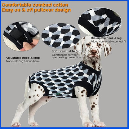 Dog Surgery Recovery Suit,Male Neuter Recovery Large Onesie Female Spay Cone Alternative Recovery Suit,Hoop & Loop Comfortable Surgical Bodysuit,Shaped Black L