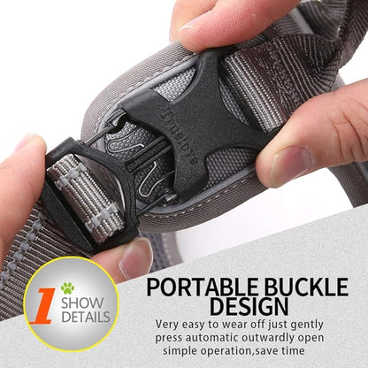 JUXZH Truelove No Pull Dog Harness with Easy Control Handle and 2 Leash Attachments,Reflective Adjustable Pet Vest