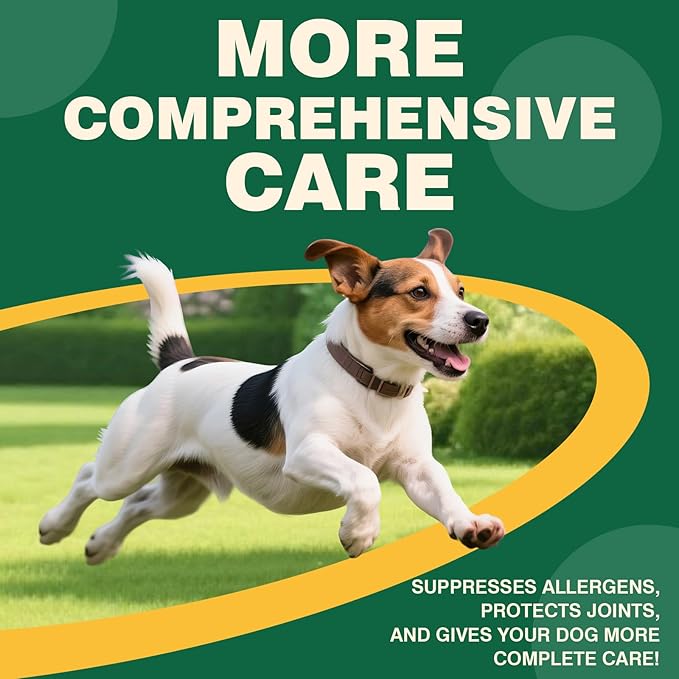 Dog Allergy Chews 500PCs with Turmeric, Digestive Enzymes Supports Seasonal Allergy Relief, Itchy Skin, Joint Health Anti-Itch Supplement for Allergic Dogs Aids Post-Surgery Recovery Senior Mobility