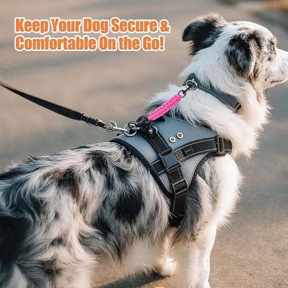 Dog Collar Safety Clip, Collar Companion, Handmade Backup Safety Strap, Double-Ended Clip Leash Connector, Suitable for Dog Harnesses, Prong, Pinch Collars (Pink + Orange, 2 Pack)
