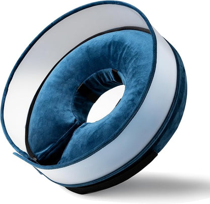 Inflatable Dog Cone, Soft Dog Cone Collar After Surgery for Alternative with Enhanced Anti-Licking Guard Shield Adjustable Detachable Cone Collar, Elizabethan Collar (XL, Blue)