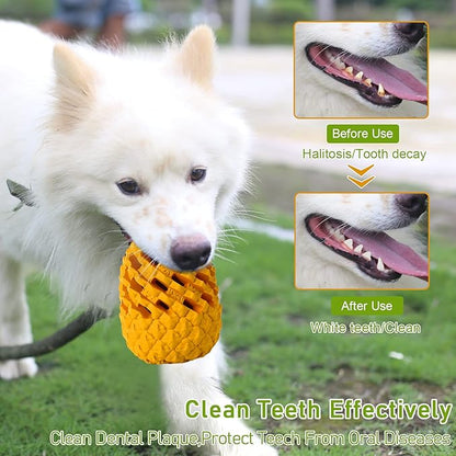 M.C.works Dog Toy for Aggressive Chewers Large Breeds, Indestructible Pineapple Dog Toys, Tough Treat Dispensing Toys for Small Medium Large Dogs (Large)