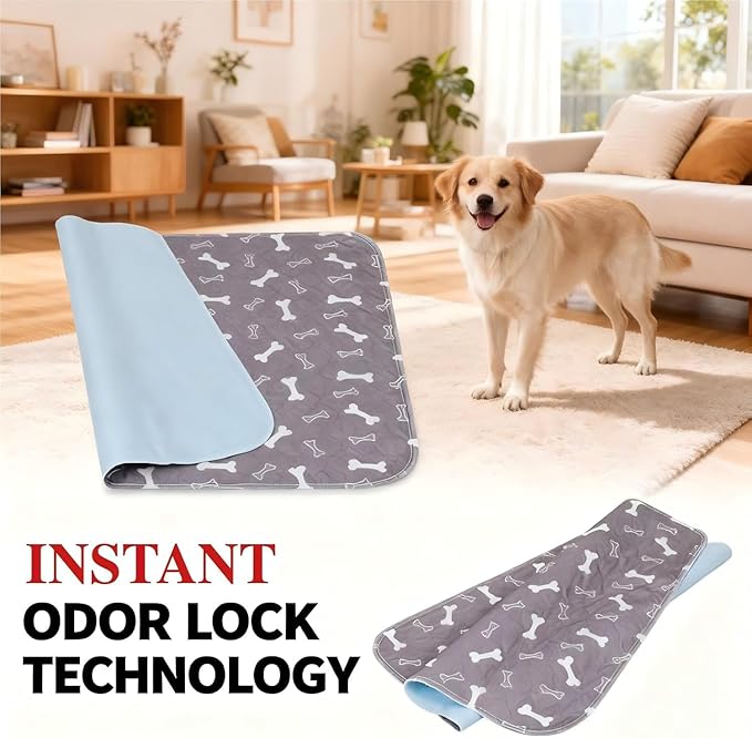 Puppy Pads with pheromones, 2026 Upgraded Washable Puppy Pads for Dogs & Cats, Pee Pad - Leak & Odor Waterproof, Non-Slip Base, Easy to Clean & Reusable (Grey, M: 27.6" × 31.5")
