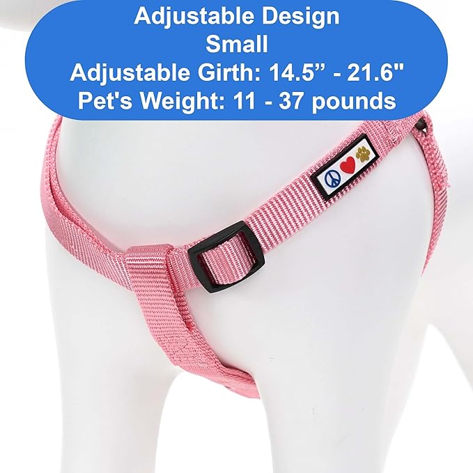 Pawtitas Solid Step-in Dog Harness – Adjustable No-Pull Vest for Puppies to Seniors, Safe & Comfortable S Millennial Pink